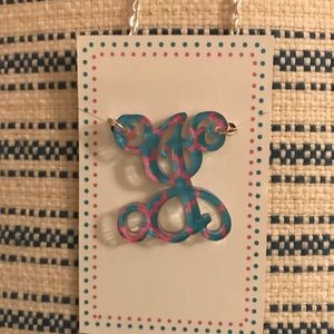 NEW! Blue & Pink “J” Monogram Necklace